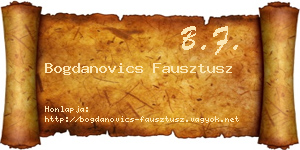Bogdanovics Fausztusz névjegykártya